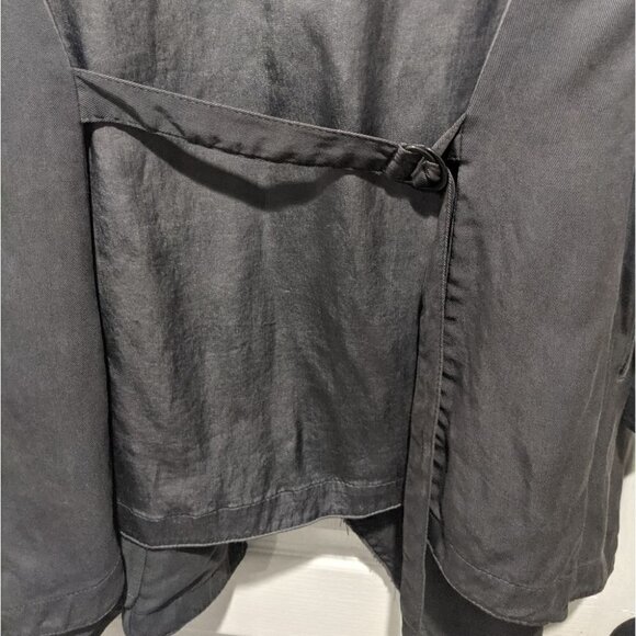 AllSaints | Hoxton Monument Coat in Charcoal Grey Raw Hem - Picture 15 of 16